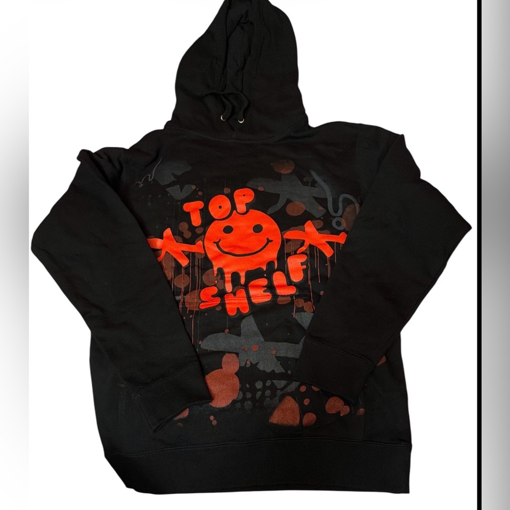 Rod Wave Top Shelf Hoodie Black‎ Unisex Small Official Merch Smiley Graphic